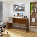 Ver imagem 1 de Mesa para Computador Byte 1 Gaveta 116cm Cinamomo e Off White Marrom