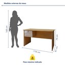 Ver imagem 7 de Mesa para Computador Byte 1 Gaveta 116cm Cinamomo e Off White Marrom