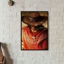 Ver imagem 2 de Quadro Decorativo Boiadeiro Umbanda 24x18cm:madeira Preta