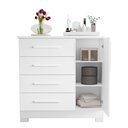 Ver imagem 7 de Cômoda para Quarto 4 Gavetas e 1 Porta Nt 5185 Branco New/Rosa