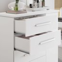 Ver imagem 3 de Cômoda para Quarto 4 Gavetas e 1 Porta Nt 5185 Branco New/Rosa