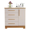 Ver imagem 6 de Cômoda para Quarto 4 Gavetas e 1 Porta Nt 5185 Freijó Trend/Off White Laranja