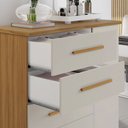 Ver imagem 4 de Cômoda para Quarto 4 Gavetas e 1 Porta Nt 5185 Freijó Trend/Off White Laranja
