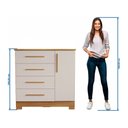 Ver mais imagens de Cômoda para Quarto 4 Gavetas e 1 Porta Nt 5185 Freijó Trend/Off White Laranja