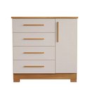 Ver imagem 5 de Cômoda para Quarto 4 Gavetas e 1 Porta NT 5185 Freijó Trend/Off White