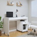 Ver imagem 1 de Escrivaninha Mesa Escritório com Rodízios 120cm Giga Branco