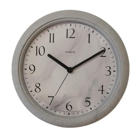 Relógio de Parede Ambiente Ref: 119080-165 Cinza Marmorizado