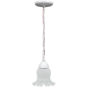 Ver imagem 1 de Pendente Lustre Corrente Branca 1 Tuipa Caracol Vidro Fosco