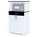 Ver imagem 1 de Balcão Microondas 2 Portas Carina Branco e Preto Flex Ajl Móveis