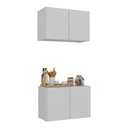 Ver imagem 1 de Kit Armário de Cozinha e Balcão 2 Portas Multimóveis Mp2163 Branco