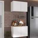 Ver imagem 2 de Kit Armário de Cozinha e Balcão 2 Portas Multimóveis Mp2163 Branco