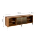 Ver imagem 4 de Rack para TV até 75” 1 Porta com Vidro Reflecta e LED Lincoln Float 169 cm - Canella c/ Champanhe
