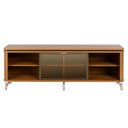 Ver imagem 6 de Rack para TV até 75” 1 Porta com Vidro Reflecta e LED Lincoln Float 169 cm - Canella c/ Champanhe