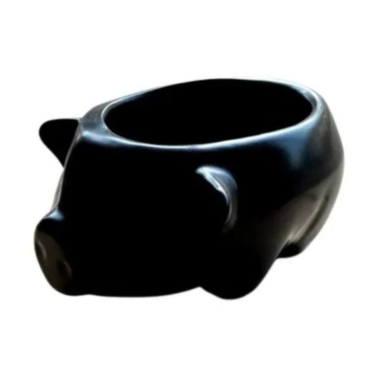 Bowl Tigela Formato Porco Cerâmica 500 ML Casa Dami Preto - 4