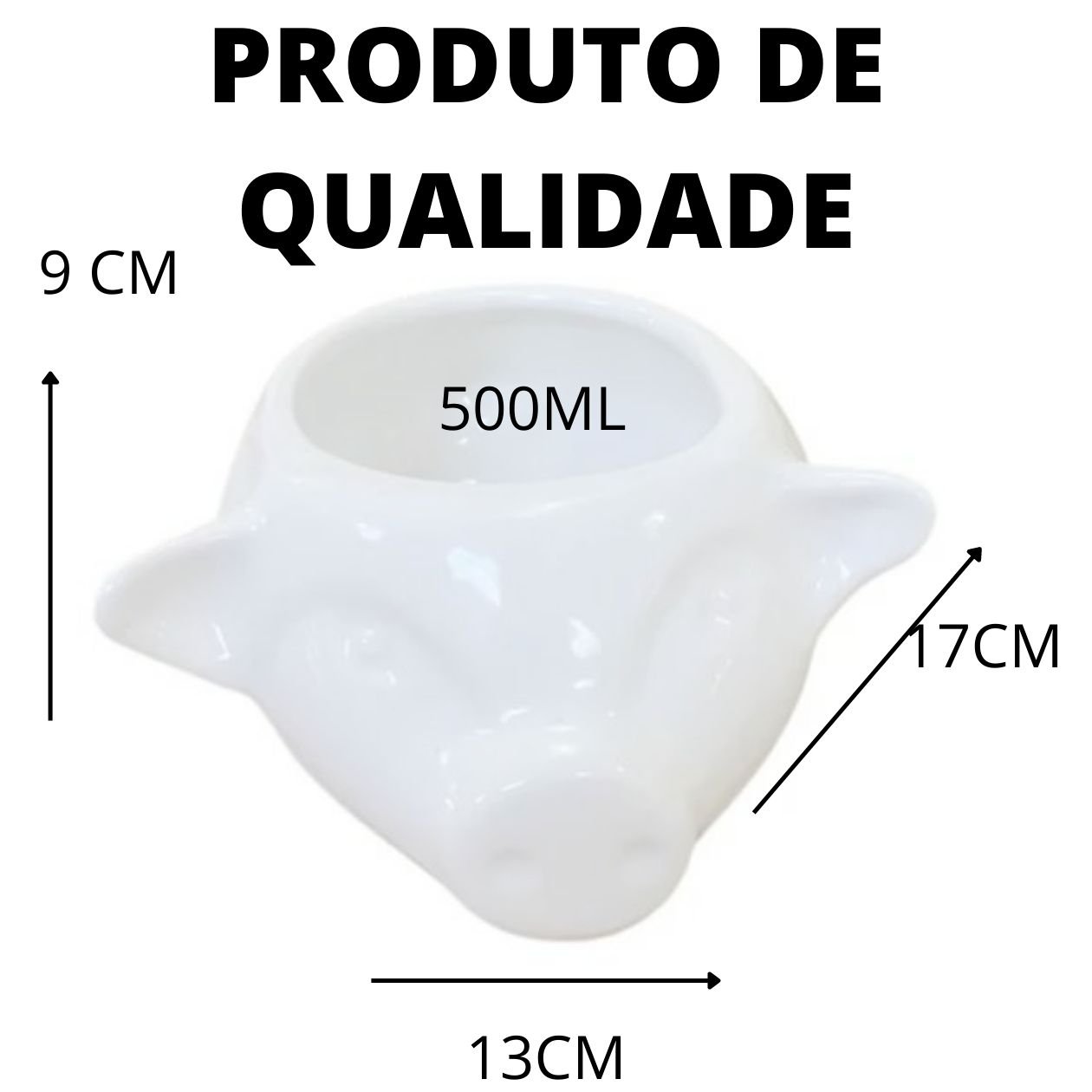 Bowl Tigela Formato Porco Cerâmica 500 ML Casa Dami Preto - 2