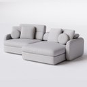 Ver imagem 1 de Sofá Denver Retrátil e Reclinável 2,14m em Chenille Cinza Claro - Home Mobily