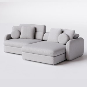 Sofá Denver Retrátil e Reclinável 2,14m em Chenille Cinza Claro - Home Mobily