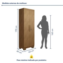 Armário Multiuso 2 Portas com Chave e 5 Prateleiras Asteca   - 9