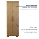Ver mais imagens de Armário Multiuso 2 Portas com Chave e 5 Prateleiras Asteca Marrom/Cinamomo