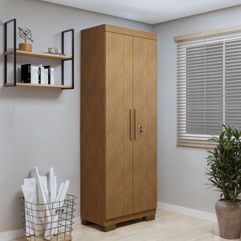 Armário Multiuso 2 Portas com Chave e 5 Prateleiras Asteca  