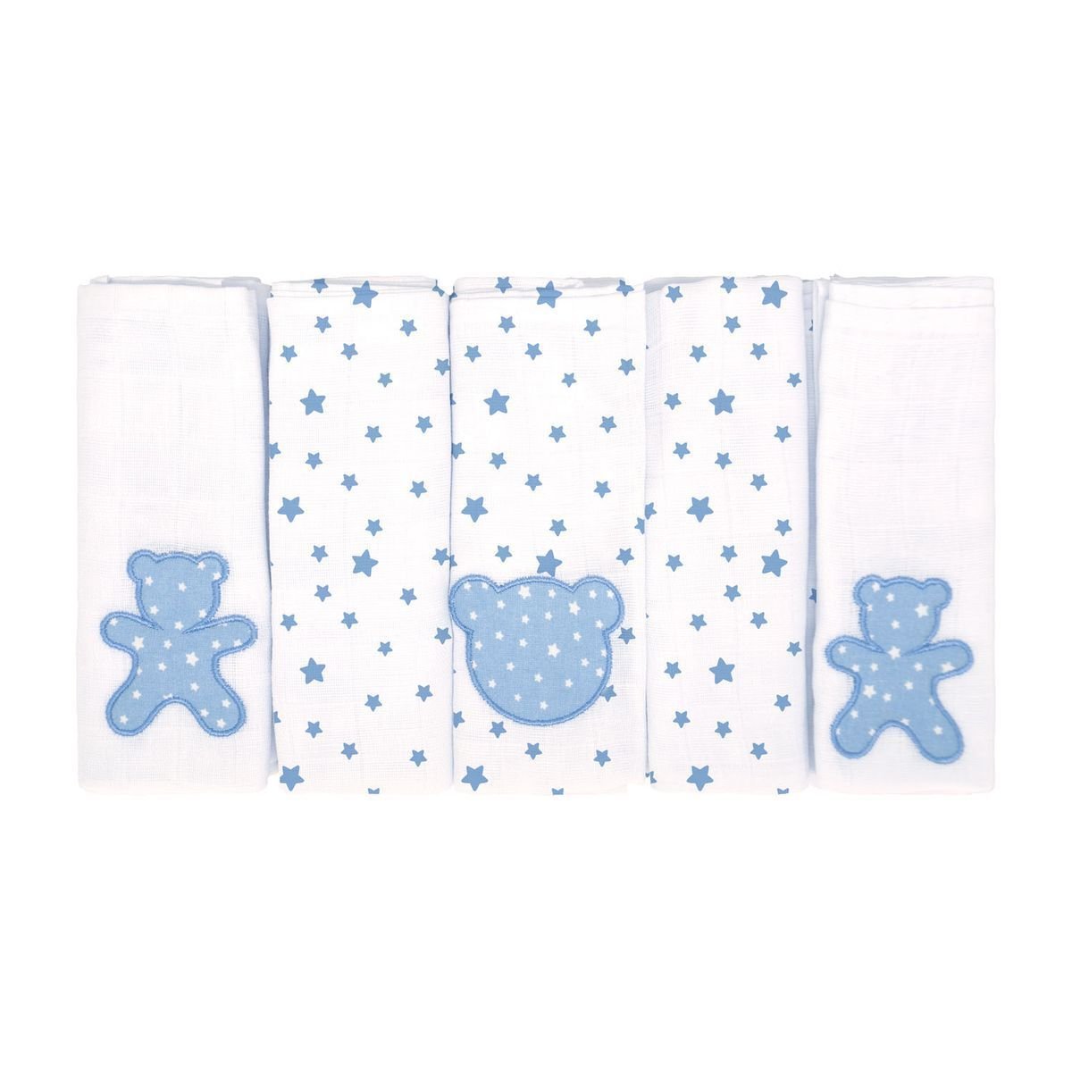 Fralda de Pano Bublim Luxo C/5 Fraldas: Azul - 1