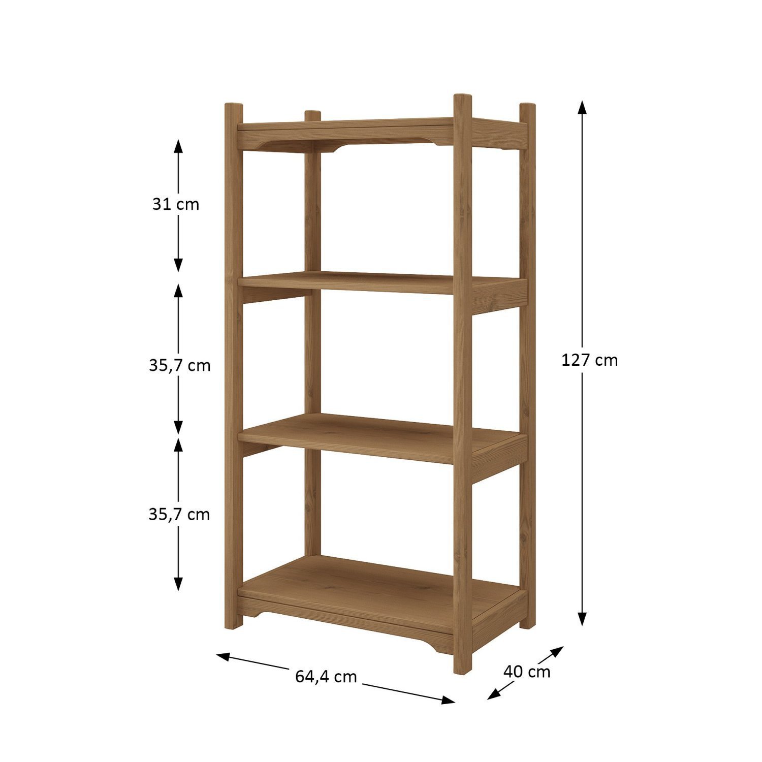 Estante para Livros 4 Prateleiras Quebec Espresso Móveis - 4