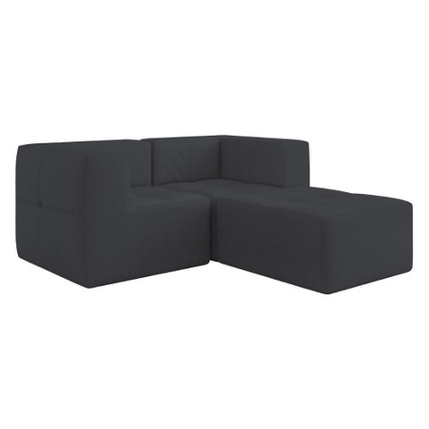 Sofá Modulado na Caixa 3 Lugares 154cm Espuma D33 Multimóveis Cr45355 Grafite