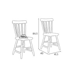 Cadeira Ditália Madeira Maciça Eucalipto Cor:branco - 3