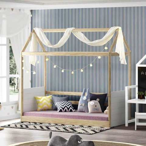 Cama Montessoriano Reversível Casinha Garden Casatema MadeiraOriginals Marrom/Branco