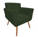 Ver imagem 1 de Poltrona Decorativa Sabrina Suede Verde Pés Madeira Ms Decor