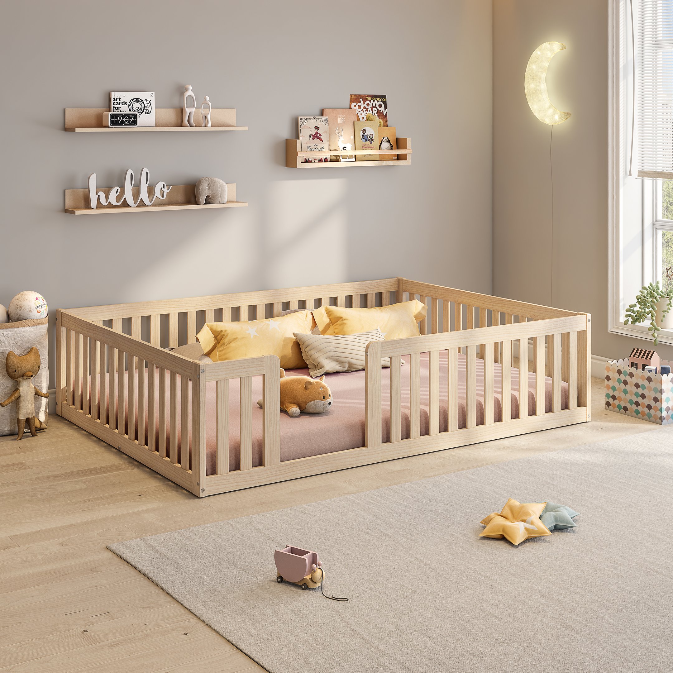 Cama Montessoriana Casal Com Grade Giulia Casatema