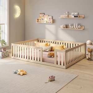 Cama Montessoriana Casal com Grade Giulia Casatema MadeiraOriginals