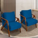 Ver imagem 2 de Kit 2 Poltrona Decorativa para Sala Recepção Consultório Reforçada em Madeira Maciça Shine Suede