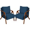Ver imagem 1 de Kit 2 Poltrona Decorativa para Sala Recepção Consultório Reforçada em Madeira Maciça Shine Suede