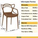Ver imagem 3 de Kit 6 Cadeiras de Jantar Allegra Prática Empilhável - Marrom