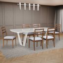 Ver imagem 3 de Mesa de Jantar 6 Lugares Retangular Tampo MDF Linha Lavanda