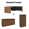 Conjunto Home Office 3 Peças 1 Mesa em L Tampo Tamburato 1 Armário Alto 1 Balcão Baixo Artany - 2