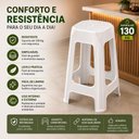 Ver imagem 2 de Banqueta Bistrô Alta Branca Banco Bar Balcão Cozinha Americana Área Gourmet Varanda Empilhável Refor