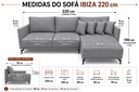 Ver imagem 4 de Sofá Ibiza Linho Cinza 2.20m Chaise Lado Direito ou Esquerdo – Design Moderno e Conforto Premium