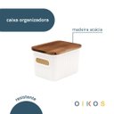 Ver imagem 3 de Caixa Organizadora 1,5l de Plástico com Tampa de Madeira Acácia - Oikos