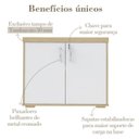 Ver mais imagens de Conjunto 2 Peças Balcão Baixo 2 Portas com Gaveteiro Volante 3 Gavetas Tamburato Carvalho Branco Artany