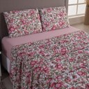 Ver imagem 2 de Jogo Lençol Cama King 4 Peças 100% Algodão Malha Penteada: Est Rosa