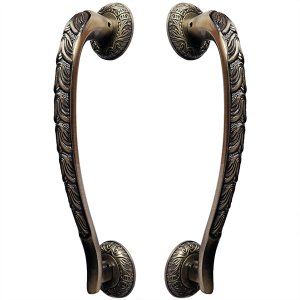 Puxador Duplo Stylus Bronze Antigo 300mm Porta Pivotante Correr Madeira Vidro Colonial Clássico Rúst