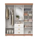 Ver imagem 3 de Guarda Roupa com Espelho Capelinha Aurora Branco/Camarim - Vila Rica Móveis