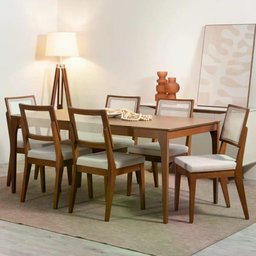 Mesa de Jantar Retangular para 6 Lugares Ella 184 Cm - Natural C/ Canella - 4