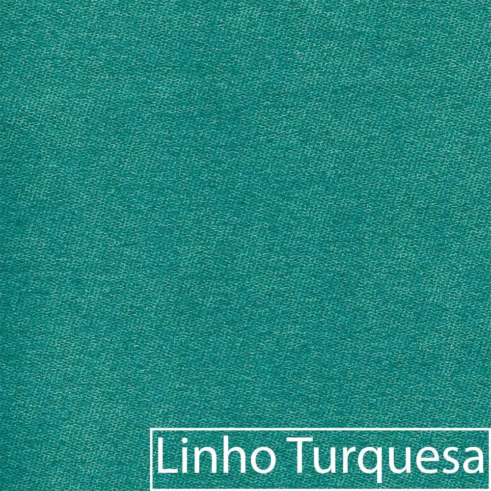 Poltrona Decorativa Europa Linho Azul Turquesa - Adj Decor - 5