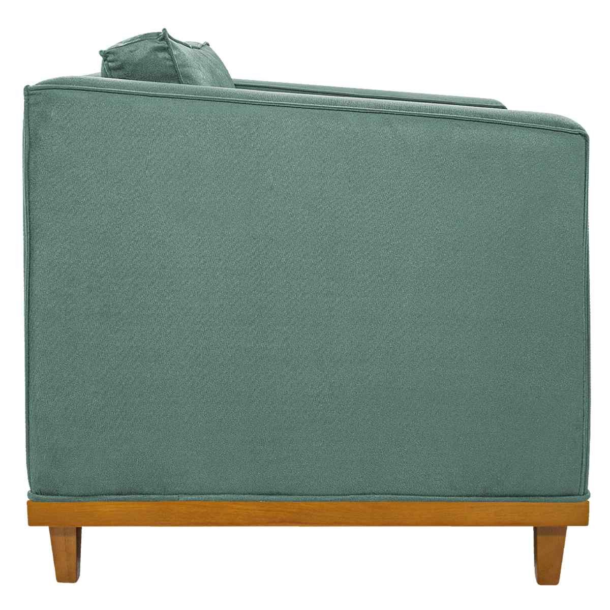 Poltrona Decorativa Europa Linho Azul Turquesa - Adj Decor - 6