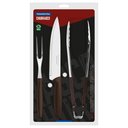 Ver imagem 1 de Kit para Churrasco Tramontina Plenus com Laminas em Aço Inox e Cabos de Polipropileno Marrom 3 Peç