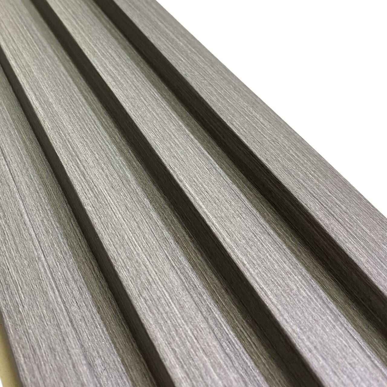Painel Ripado Wpc Interno Wave Cor: Cinza Médio 1,45m X 16cm (0,21m²) Woopo - 7