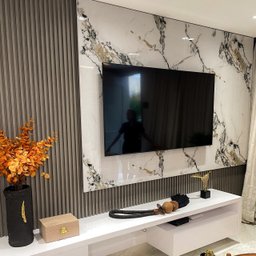 Painel Ripado Wpc Interno Wave Cor: Cinza Médio 1,45m X 16cm (0,21m²) Woopo - 4